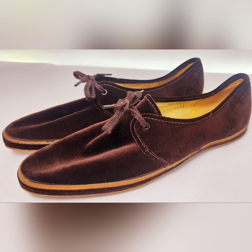 Vintage B.F Goodrich brown velveteen oxford shoes